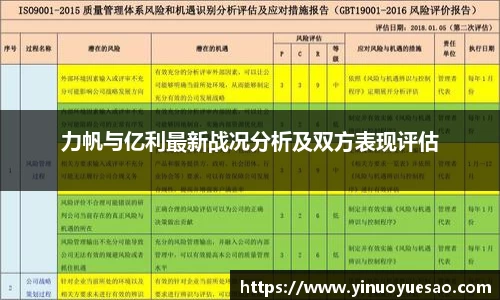 力帆与亿利最新战况分析及双方表现评估